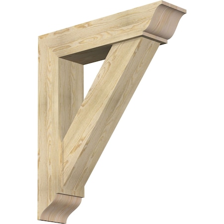 Ekena Millwork Traditional Traditional Rough Sawn Bracket w/ Offset Brace, Douglas Fir, 8"W x 34"D x 40"H BKT0806X34X40TRA01RDF